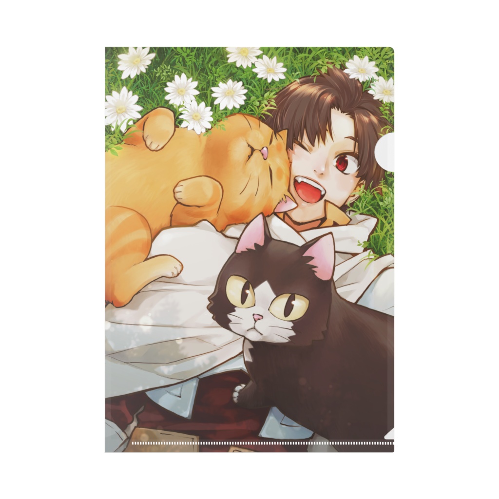 ひざねこA4クリアファイル【らんまん】