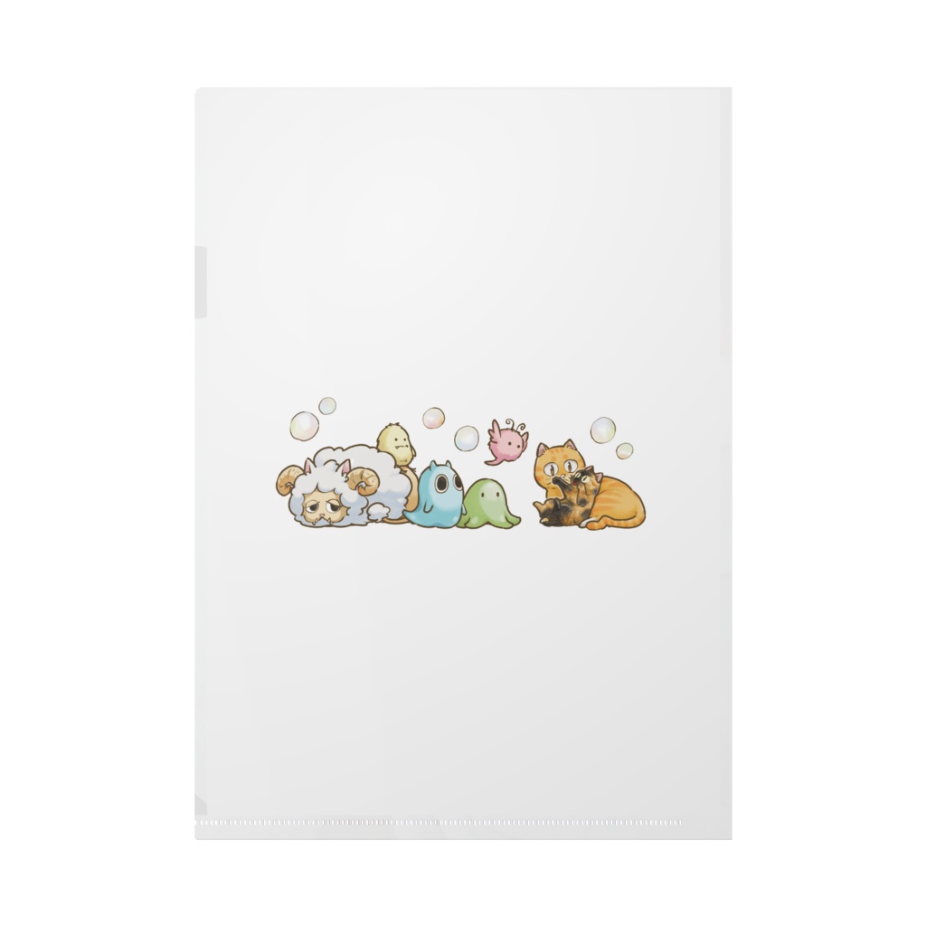 ひざねこA4クリアファイル【こなゆき】