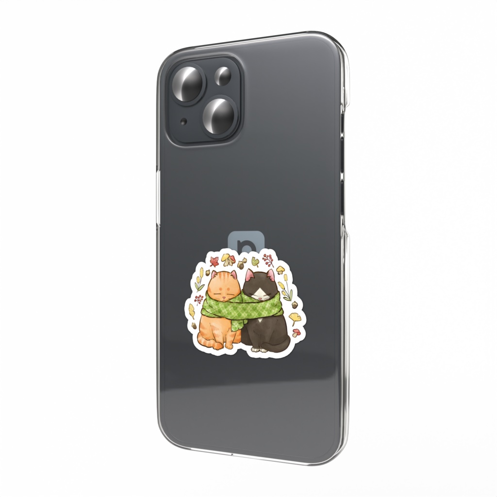 【スマホステッカー】マフラーねこステッカー