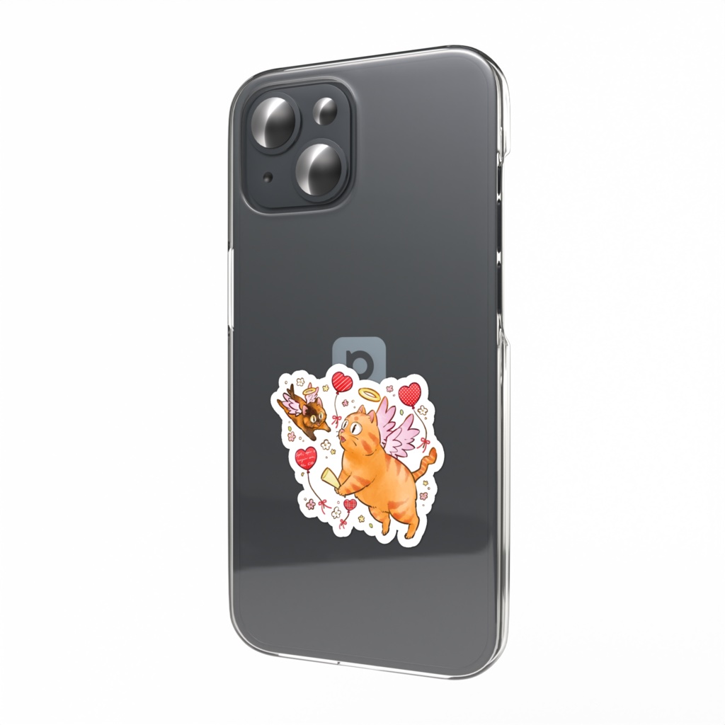 【スマホステッカー】天使ねこステッカー