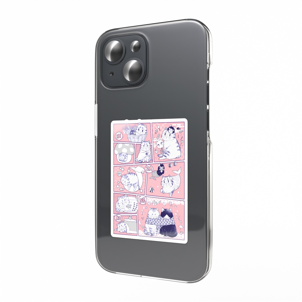 【スマホステッカー】ねこマンガステッカー
