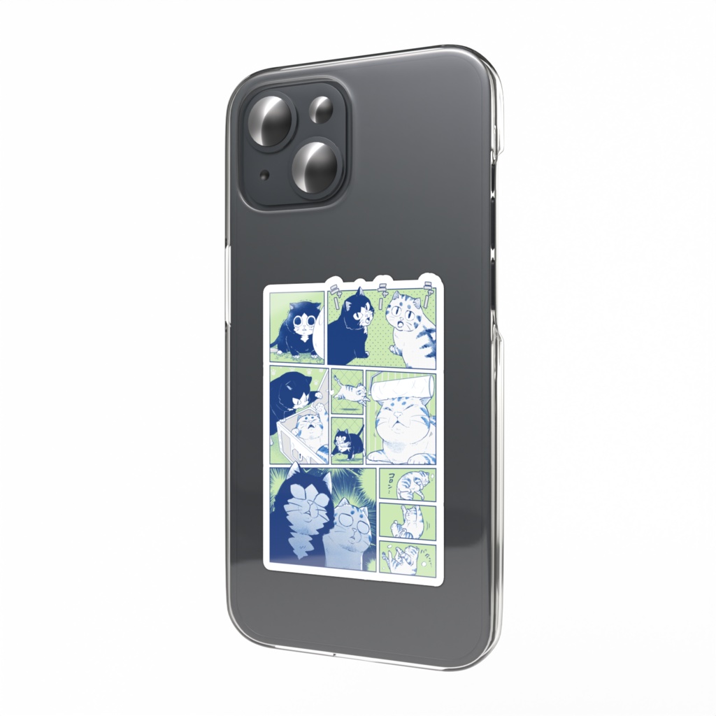 【スマホステッカー】ねこマンガステッカー