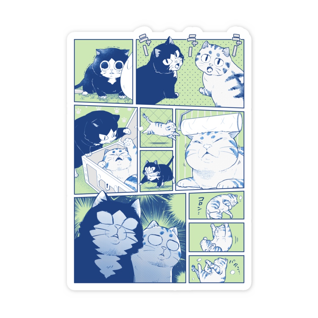 【スマホステッカー】ねこマンガステッカー