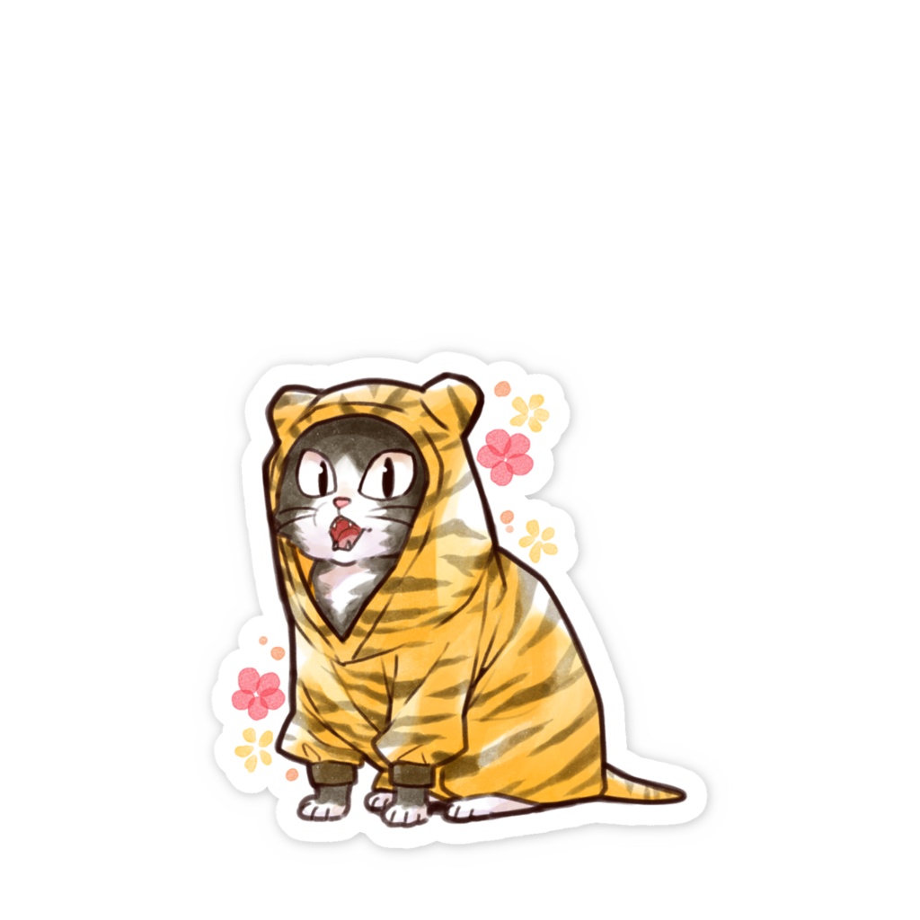 【スマホステッカー】 トラくろねこステッカー
