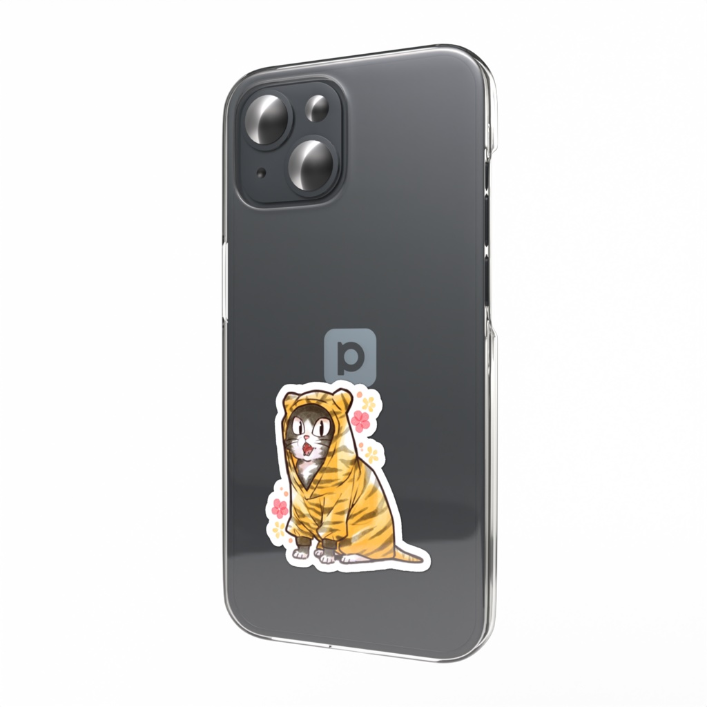 【スマホステッカー】 トラくろねこステッカー
