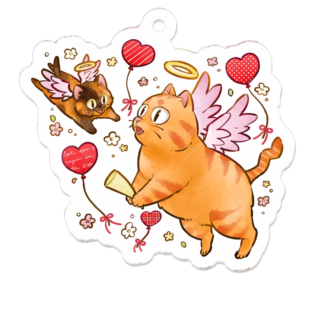 【アクリルキーホルダー】天使ねこキーホルダー