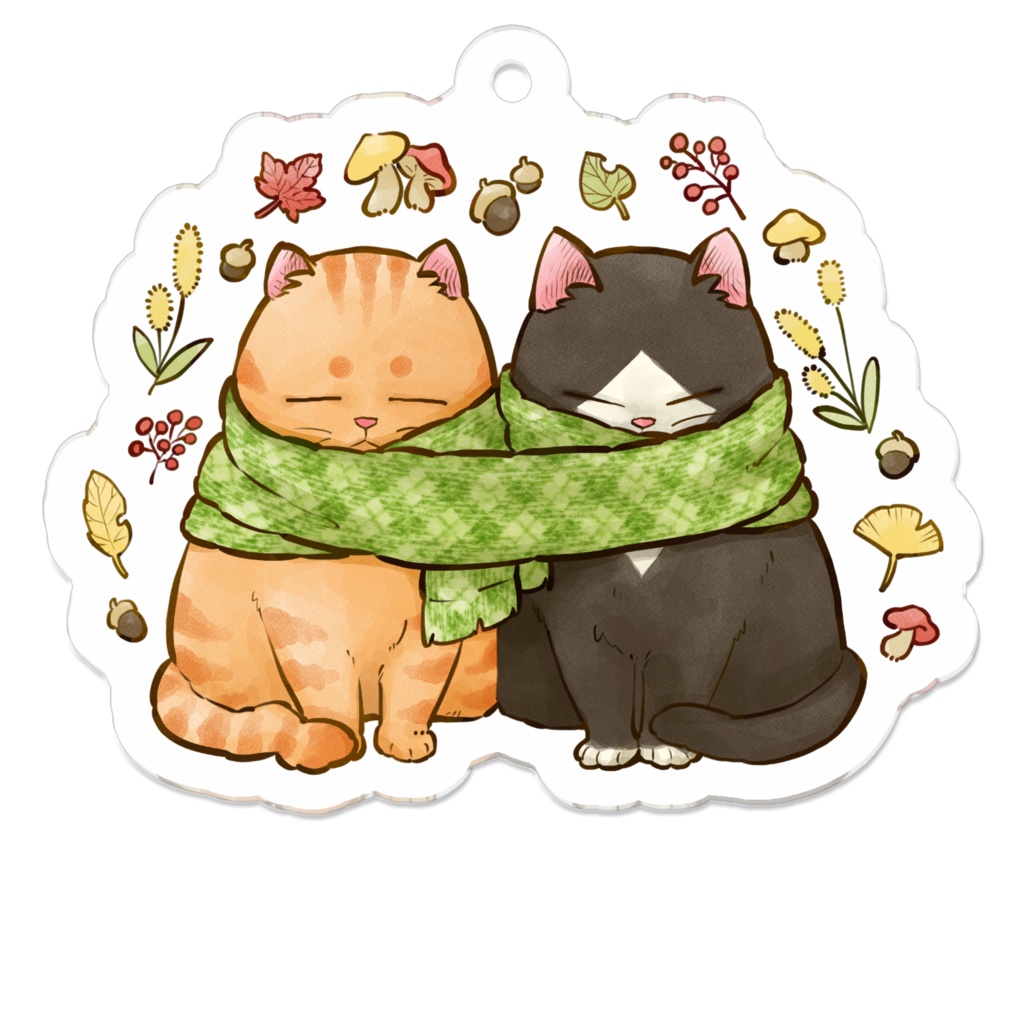 【アクリルキーホルダー】マフラーねこキーホルダー