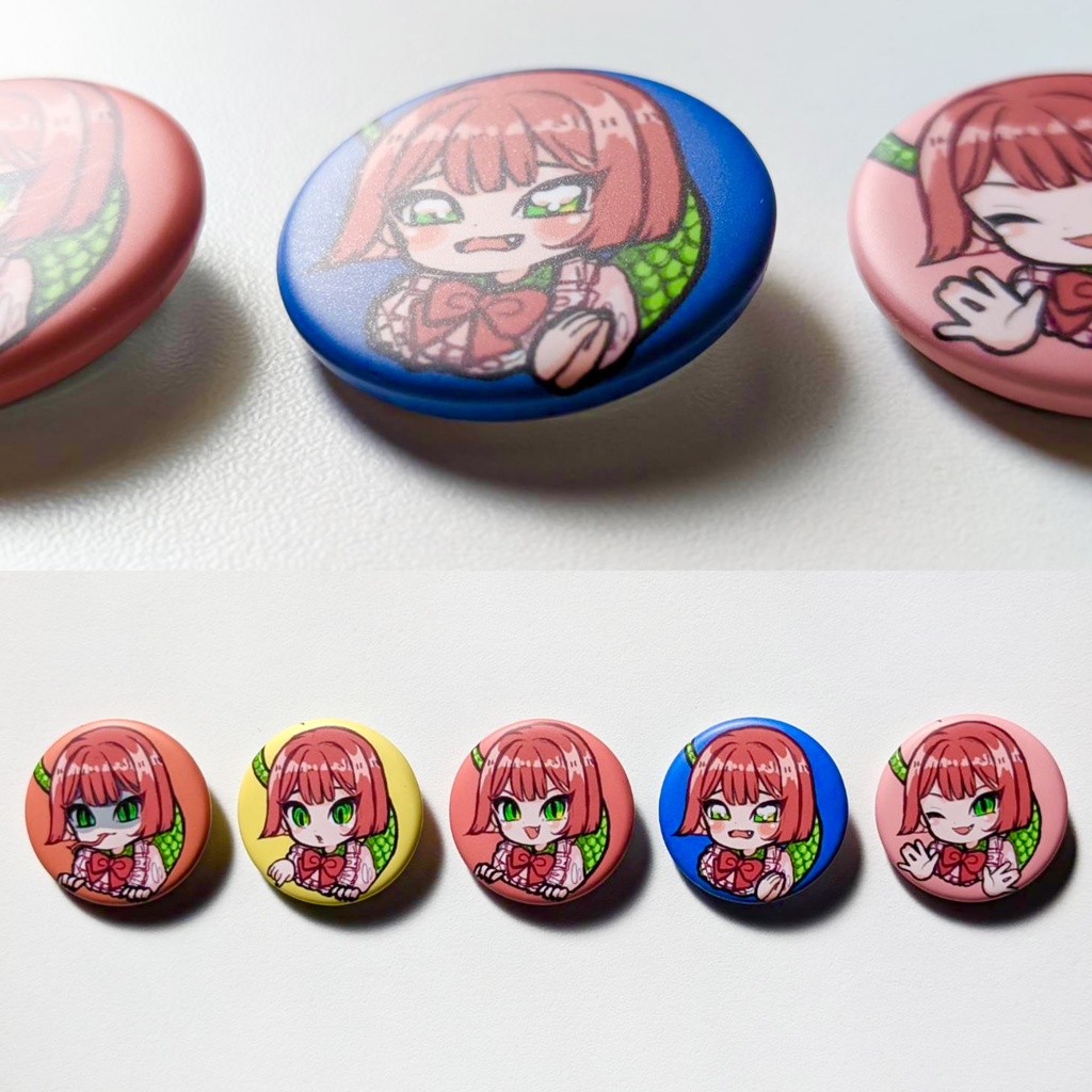 蛇女ちゃんミニ缶バッジ【6種コンプリートセット】 - 商人ドチタオ - BOOTH