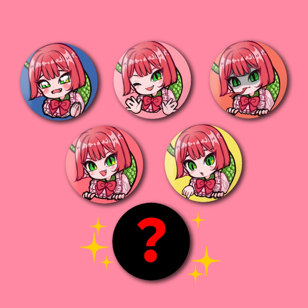 蛇女ちゃんミニ缶バッジ【6種コンプリートセット】