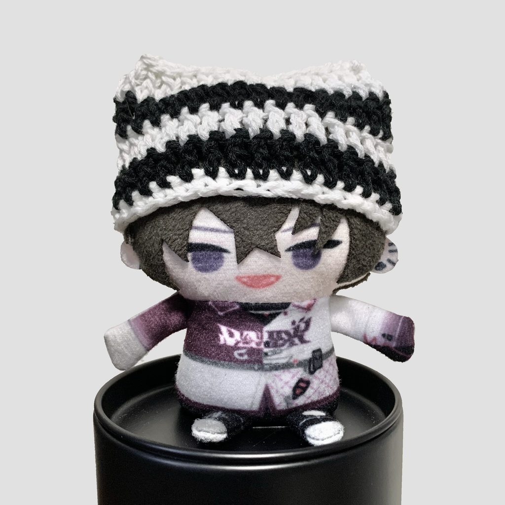 毛糸の帽子(黒×ラメ白)