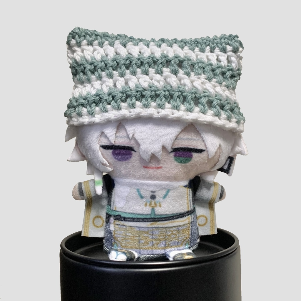 毛糸の帽子(淡緑×ラメ白)