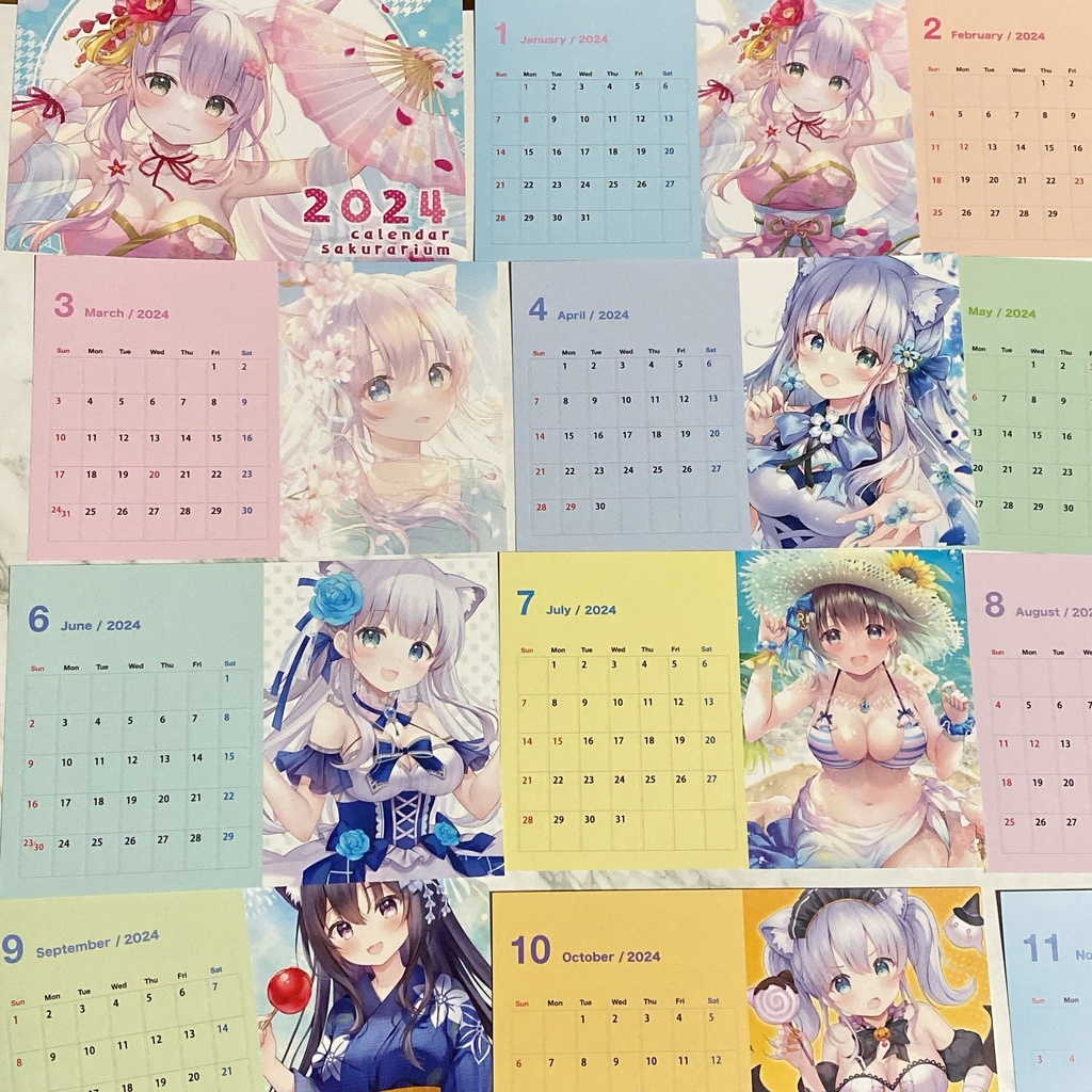 【ポストカード】1３枚セット・2024年カレンダー