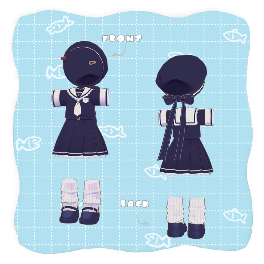 【まめふれんず対応】🩵おぎょうぎセーラー