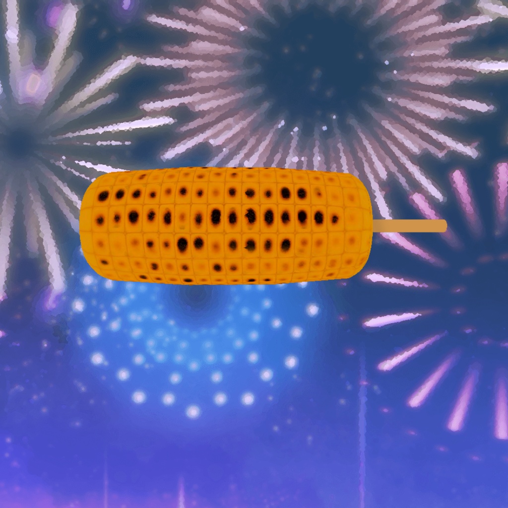 【3Dモデル】焼きとうきび(焼きとうもろこし)