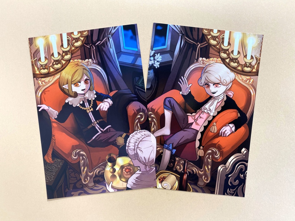 「タルデ＆ノーチェセット」（Alegria Familia）ポストカード２種