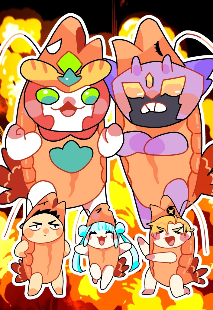 エビとりんごのポストカード