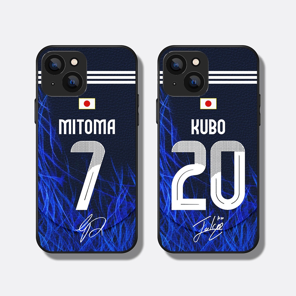 日本代表 2024 ホームユニ 三笘薫 久保健英 iPhoneケース