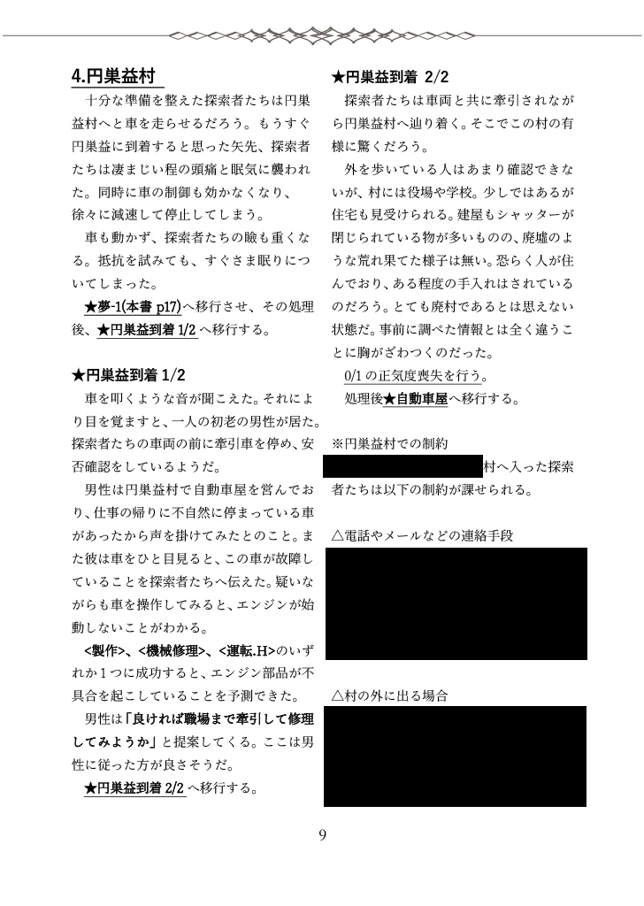 【CoCシナリオ】田舎で住もう! ~オラこんな村イヤだ~ SPLL:E195863