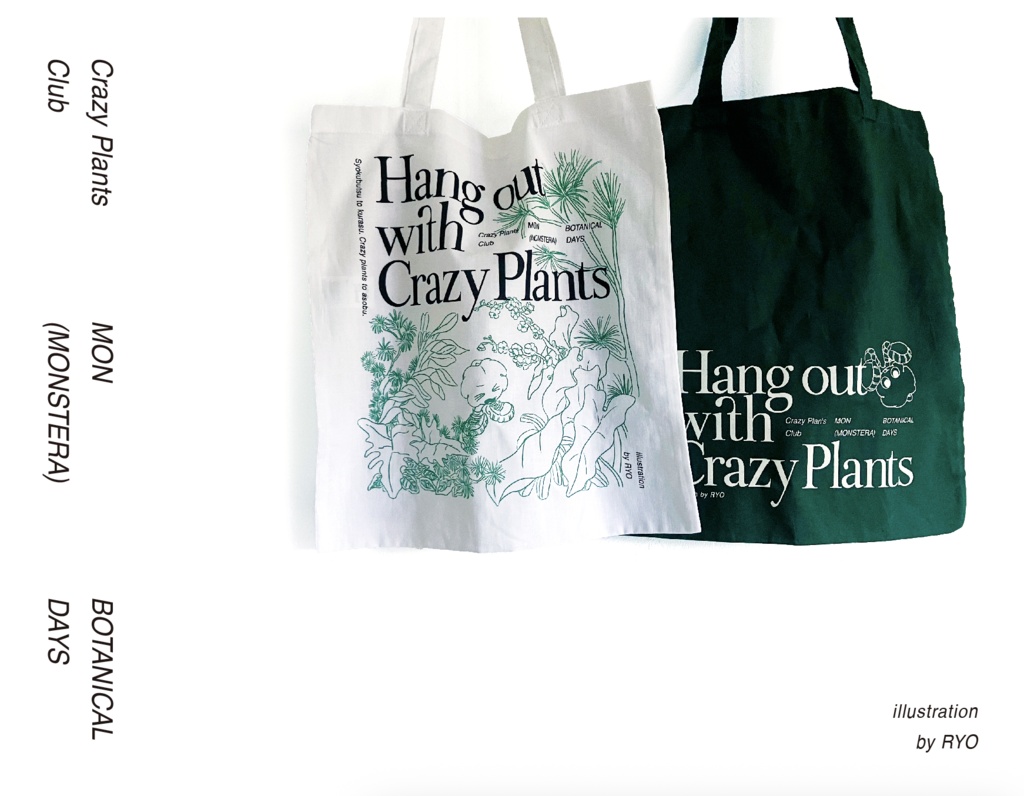 「クレイジープランツ クラブ」tote bag