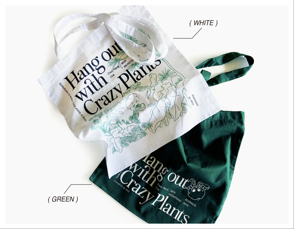 「クレイジープランツ クラブ」tote bag