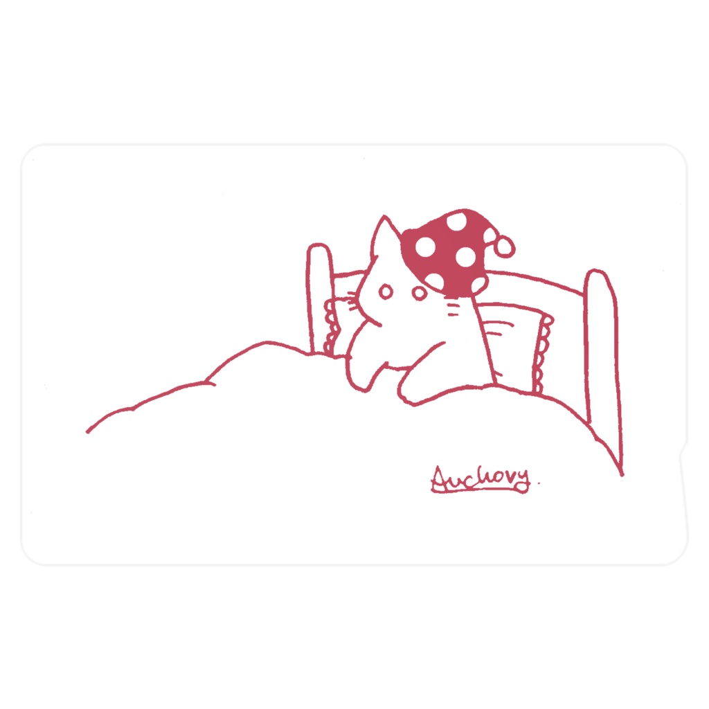 ICカードステッカー（夜更かし）レッド