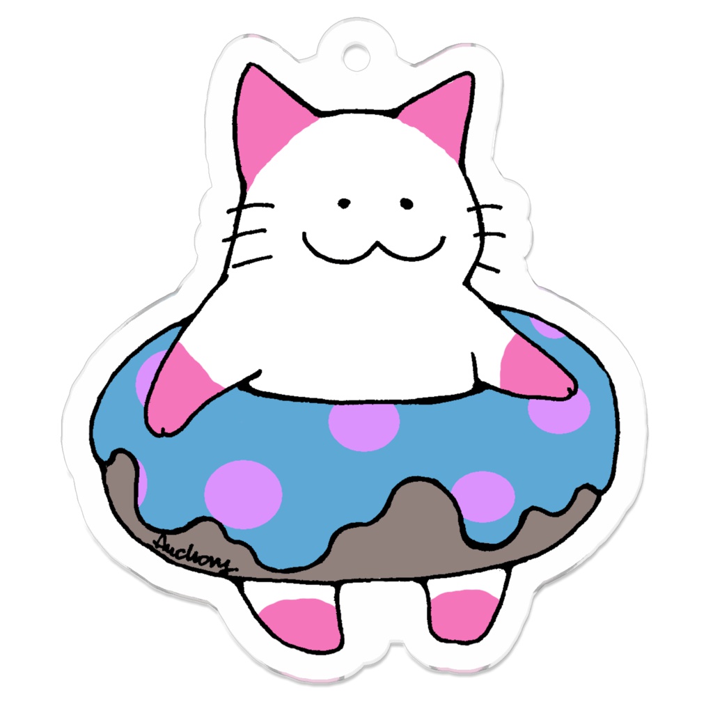 ドーナツアクキー（イチゴ味の猫）