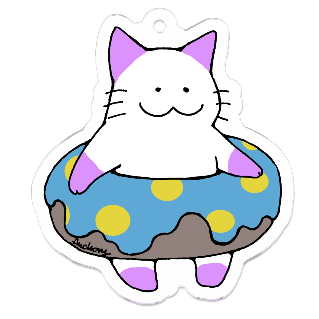 ドーナツアクキー(グレープ味の猫)