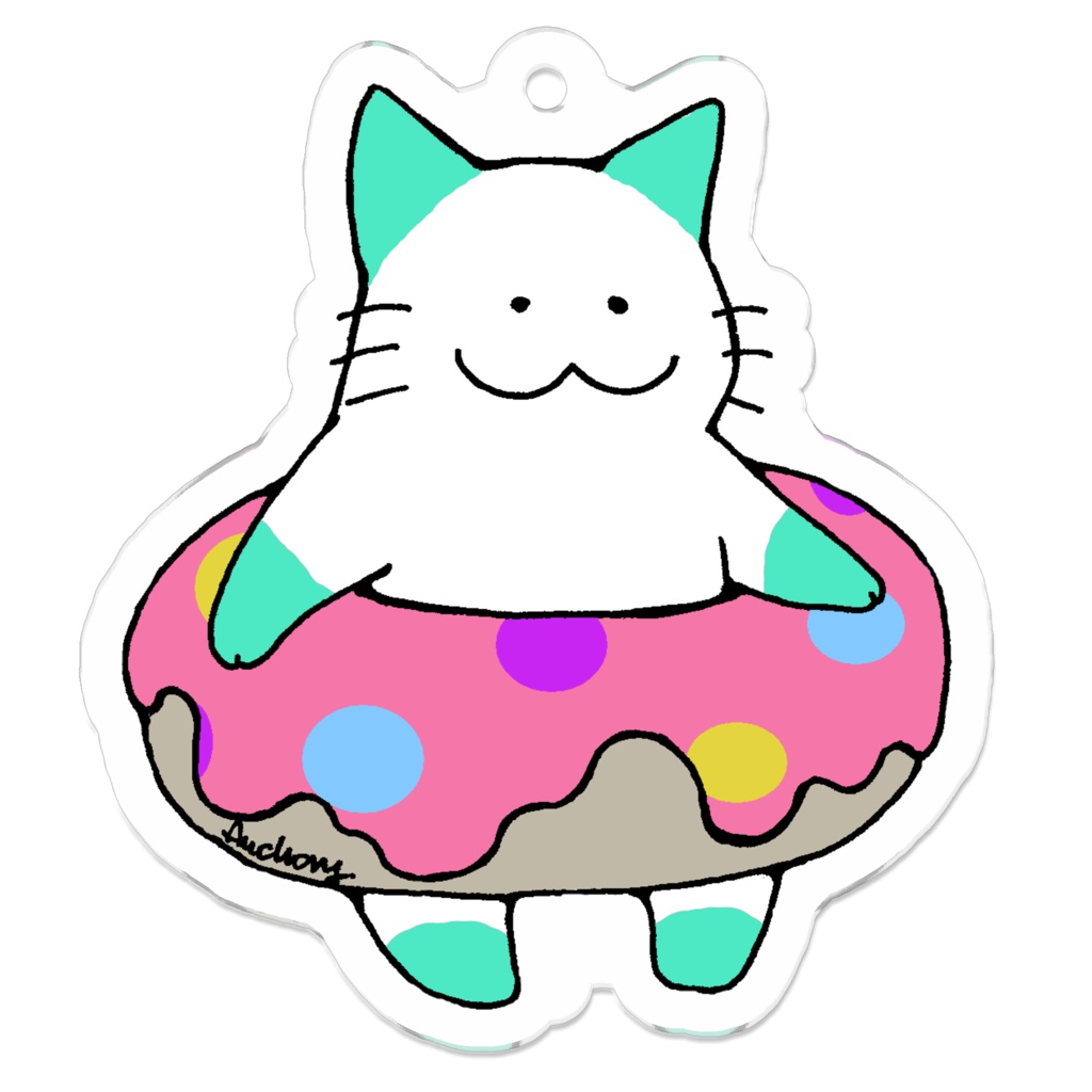 ドーナツアクキー(ミント味の猫)