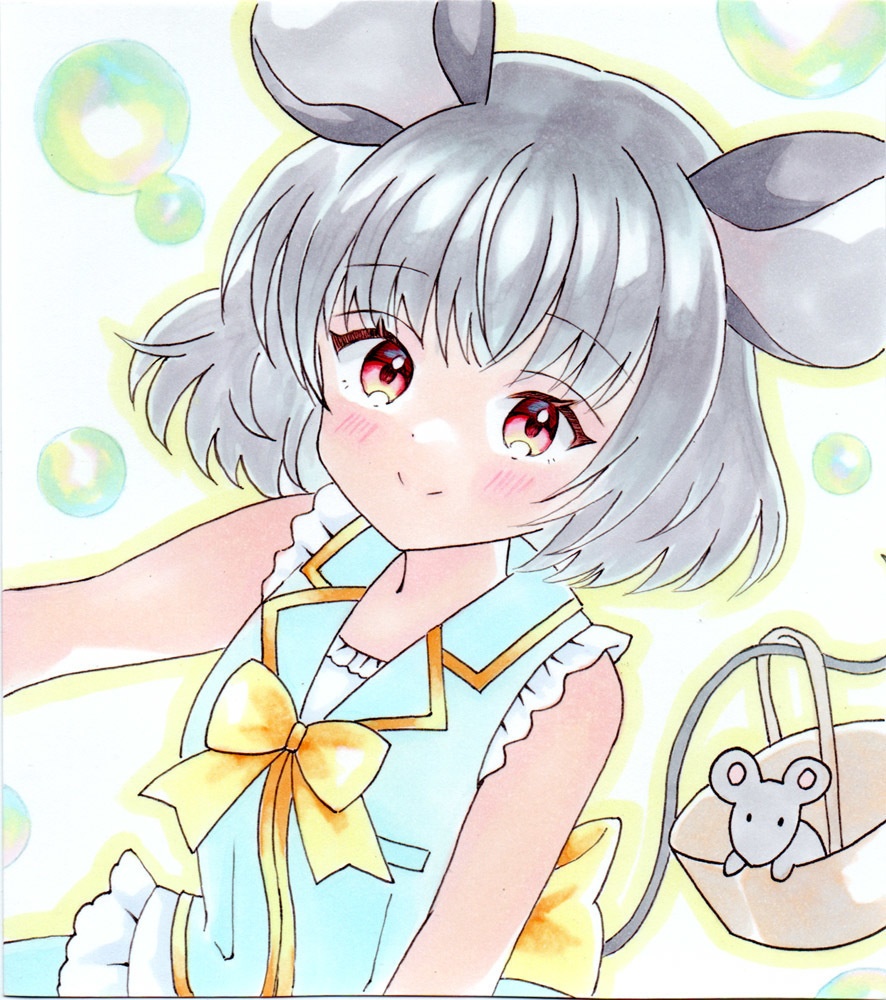 ケント紙【原画】小色紙サイズ◇ナズーリン アイドル衣装