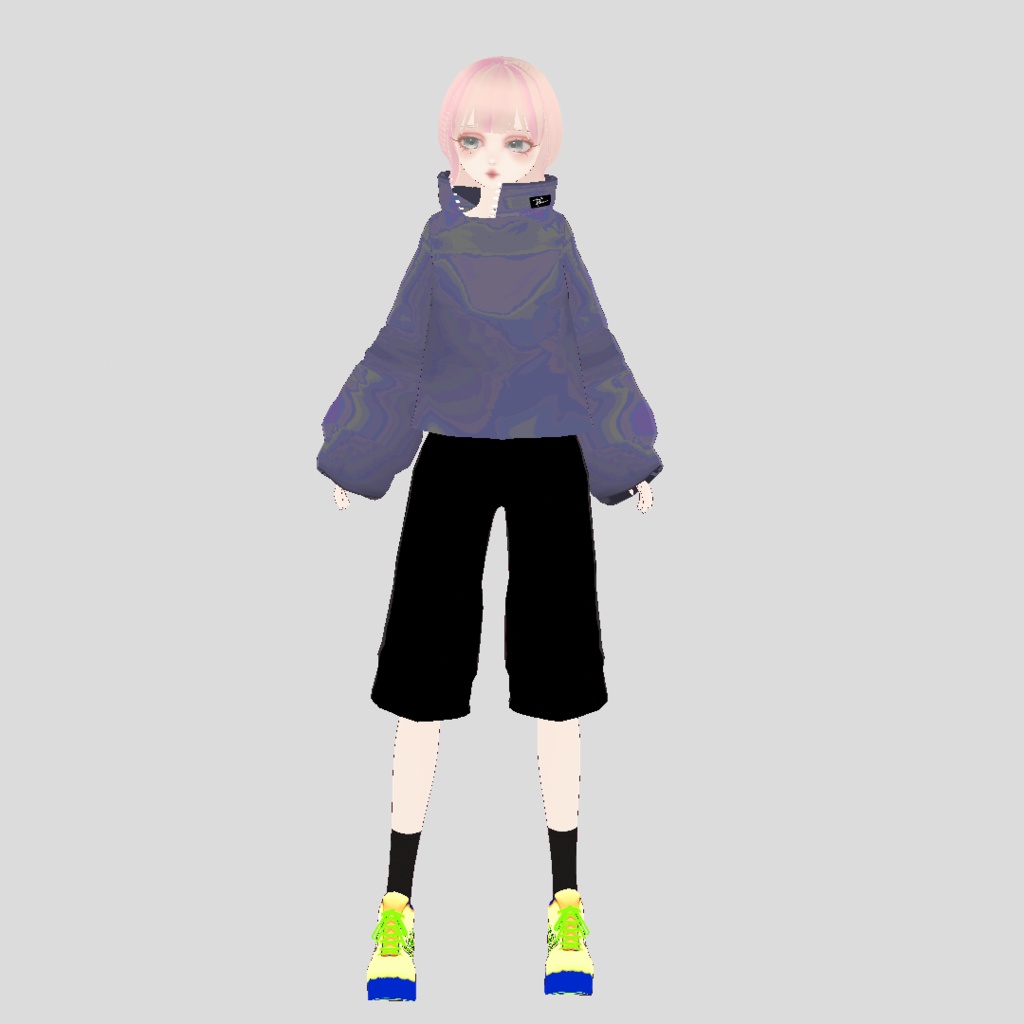 【vroid】カジュアルボリューム袖トップス 3色セット