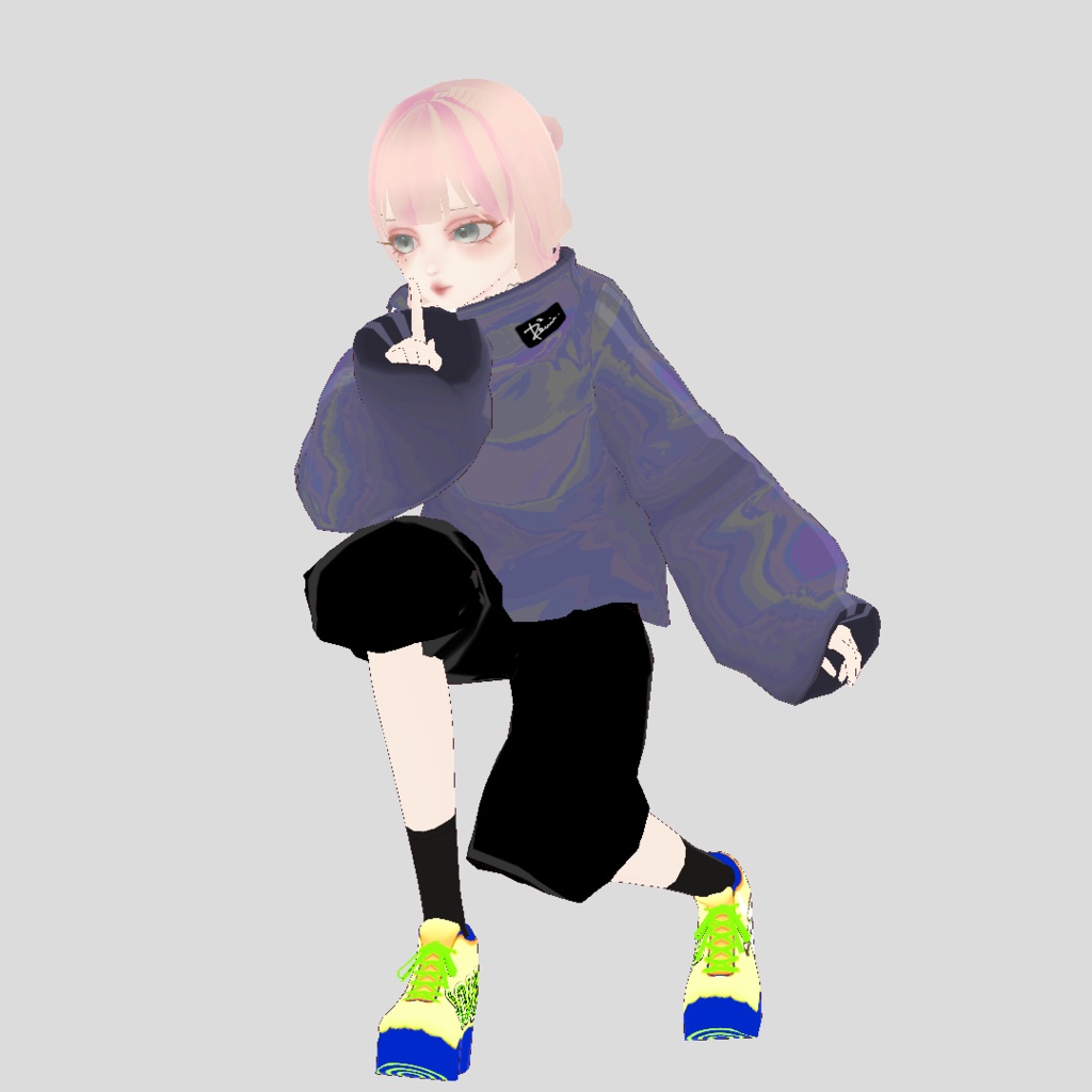 【vroid】カジュアルボリューム袖トップス 3色セット