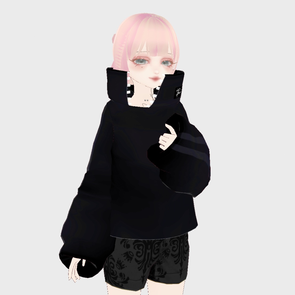 【vroid】カジュアルボリューム袖トップス 3色セット