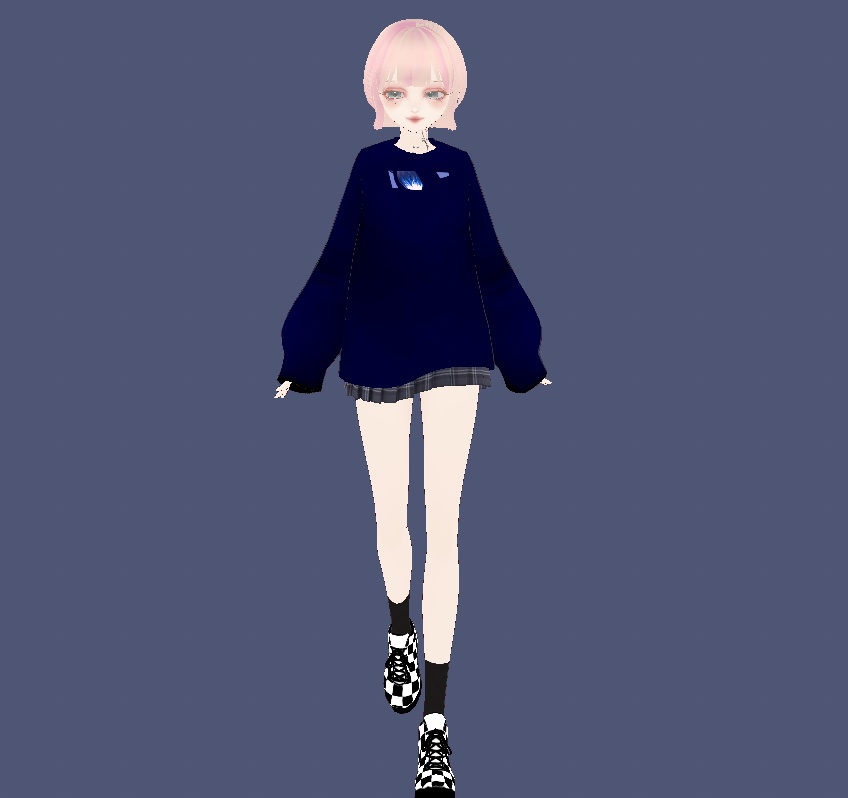 【無料】【VRoid】僕、ロングTシャツ。3色