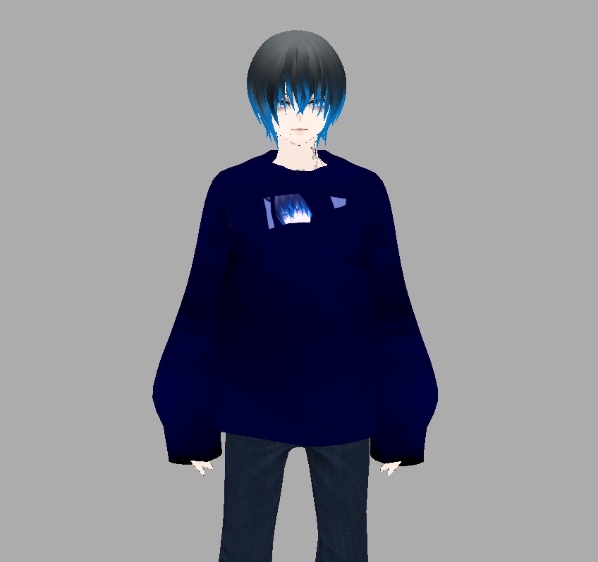 【無料】【VRoid】僕、ロングTシャツ。3色