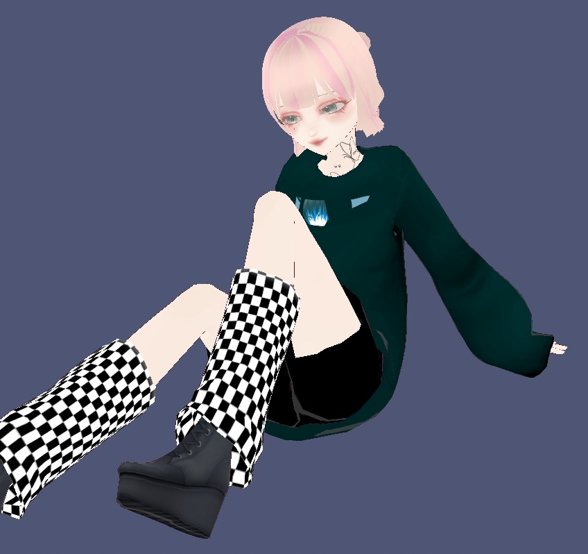 【無料】【VRoid】僕、ロングTシャツ。3色