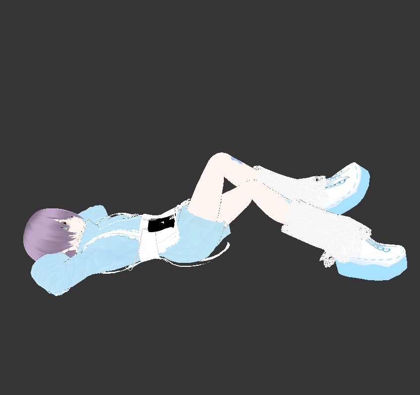 【無料有】【vroid】みずいろキルティング素材のメイドジャージコーデ