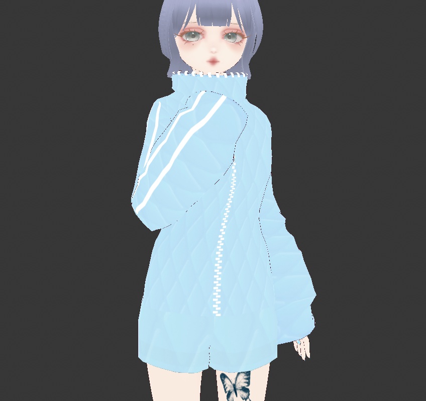 【無料有】【vroid】みずいろキルティング素材のメイドジャージコーデ