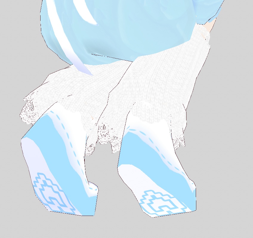 【無料有】【vroid】みずいろキルティング素材のメイドジャージコーデ