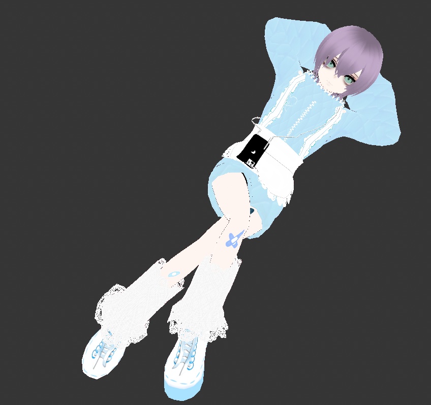 【無料有】【vroid】みずいろキルティング素材のメイドジャージコーデ