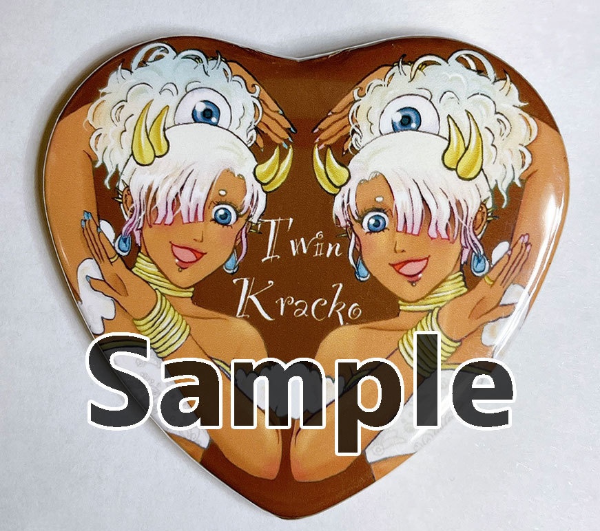 ツインクラッコハート形缶バッジ