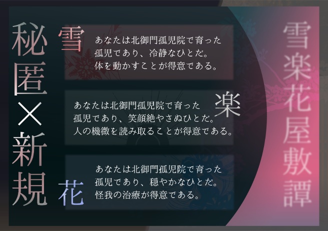 【CoCシナリオ】雪楽花屋敷譚(ゆらげやしきたん)