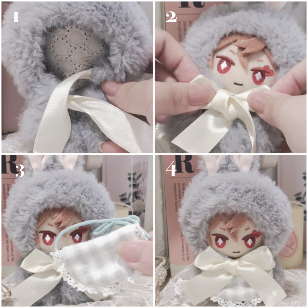 いろいろリボンのおすわりうさぎ