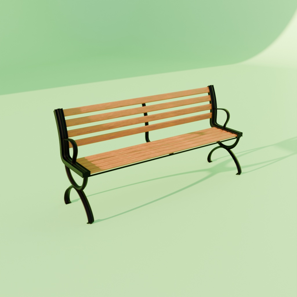 ベンチ Blender 3DCG 公園 椅子 高精細