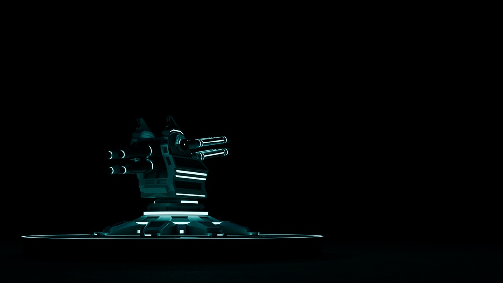 SF 高射砲 大砲 Blender 3DCG 高精細