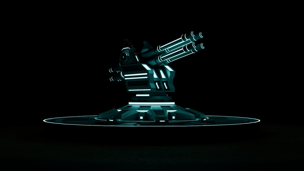 SF 高射砲 大砲 Blender 3DCG 高精細