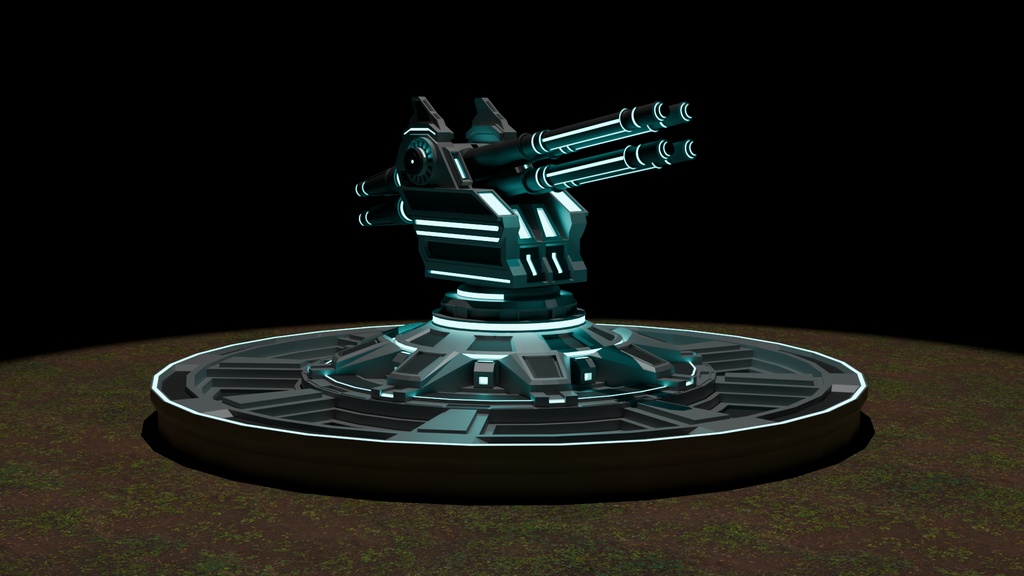 SF 高射砲 大砲 Blender 3DCG 高精細