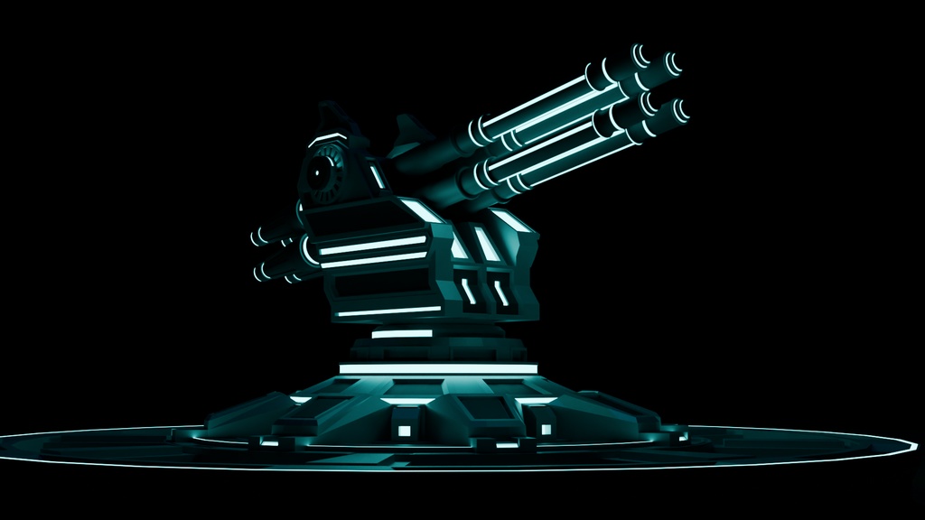 SF 高射砲 大砲 Blender 3DCG 高精細