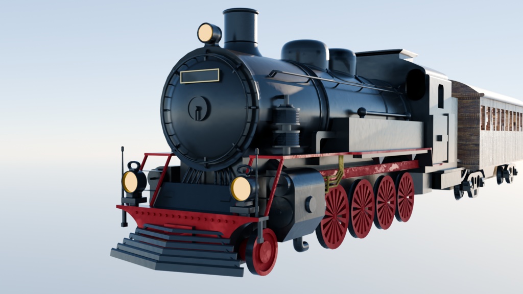 蒸気機関車 Blender 3DCG 超高精細