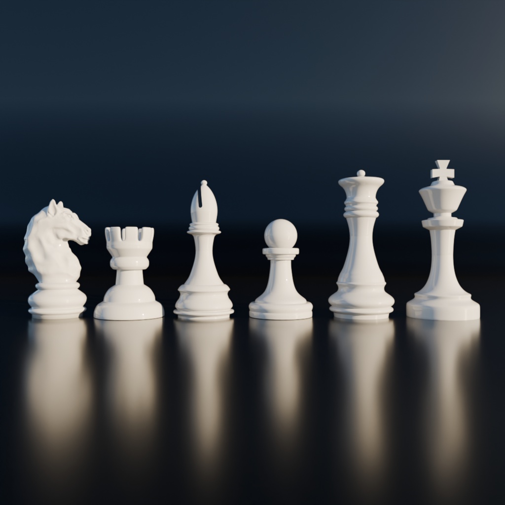 チェス Blender 3DCG 超高精細　シンプル