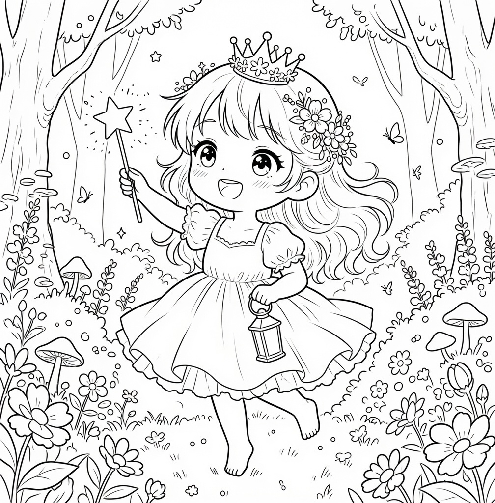 水彩画風ぬりえ&カラー原画セット|単品・5枚セット対応【ダウンロード版】